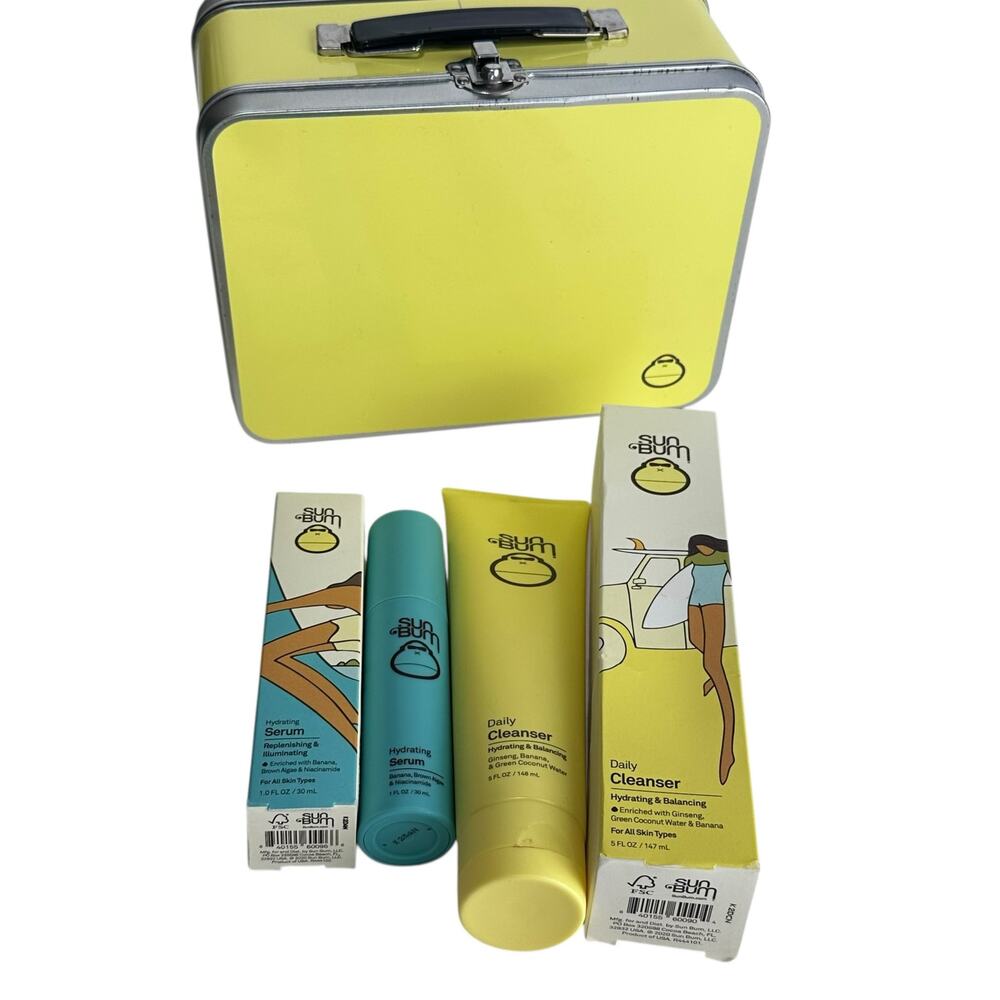 Sun Bum Daily Cleanser & Hydrating Serum Skincare Set with lunchbox